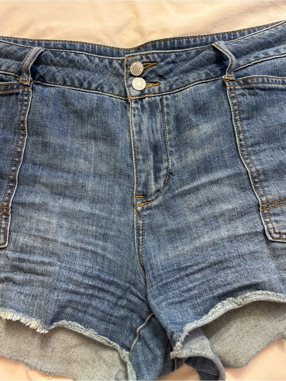 Pilcro by Anthropologie Mid-Waist Denim Cutoff Shorts - Blue